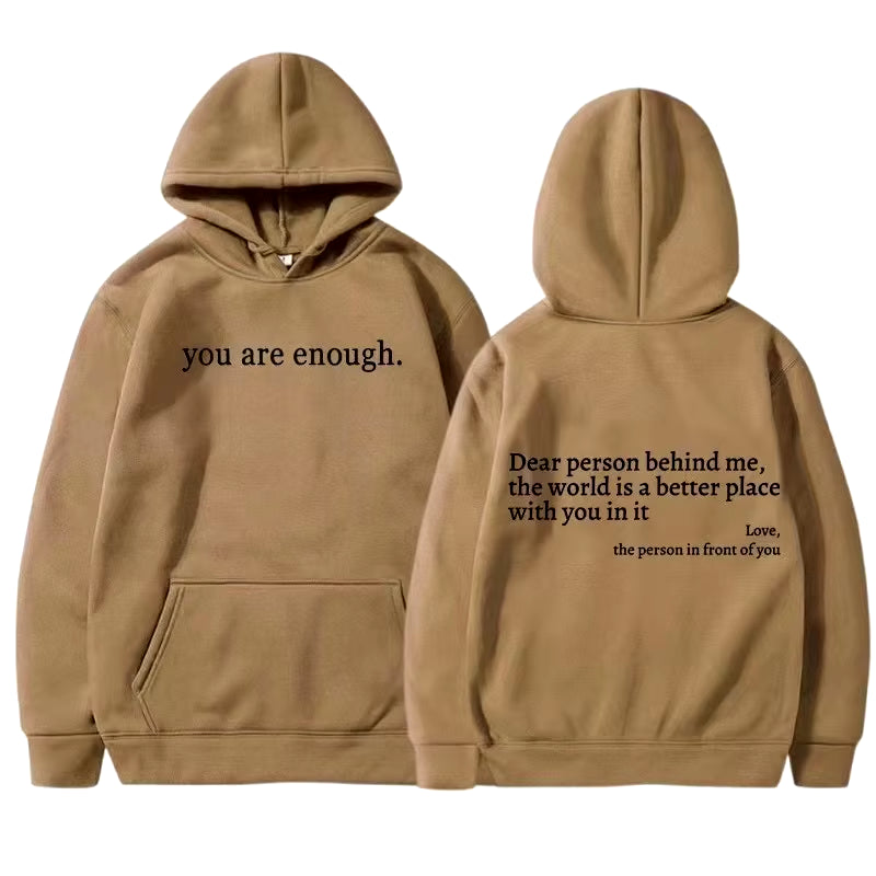 2024 Autumn Y2K Pullover Hooded Women Printed Letter Dear Person behind Me Hoodie Oversize Aesthetic Hoody Sweatshirt Tops Lady